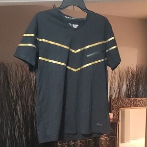 SOBK Black Tee with Gold Stripes